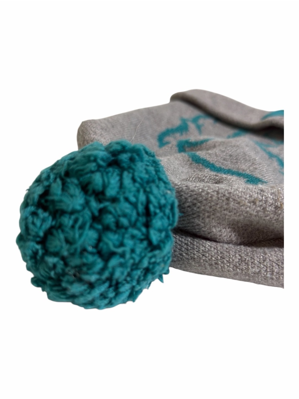 Danny Duncan Gray & Teal Pom Beanie Hat - Picture 2 of 4